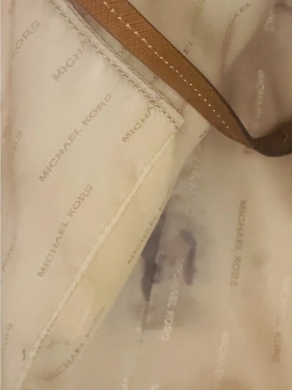 Michael Kors Cognac Brown Tote with Gold Charm